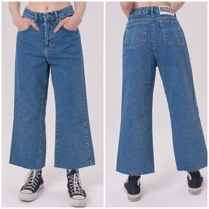 The Ragged Priest Jeans Wide Leg High Rise Baggy Jeans Raw Hem Crop Skater